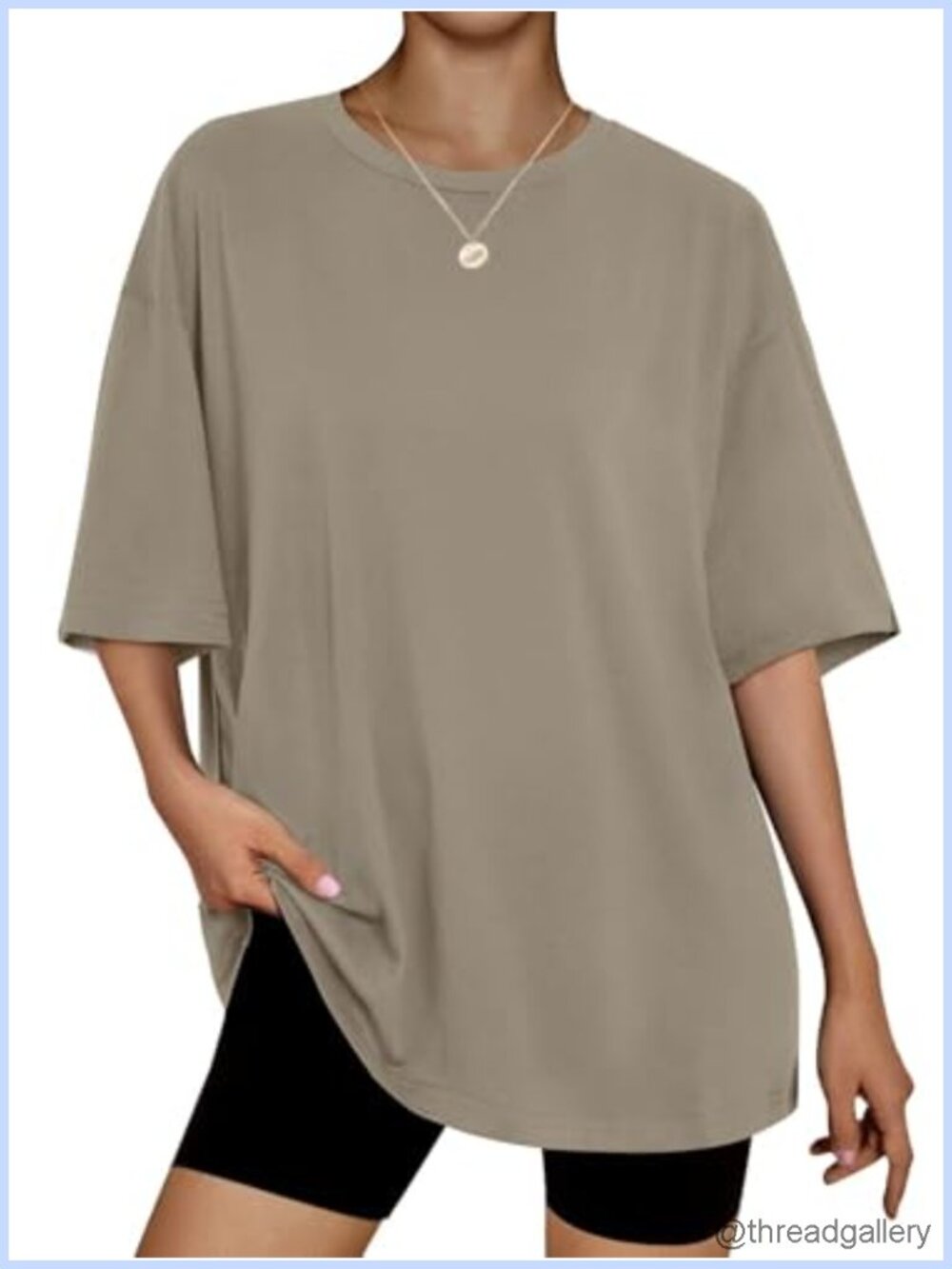 Women's Oversized Short Sleeve Casual Tee - Loose Fit Summer Beach Top